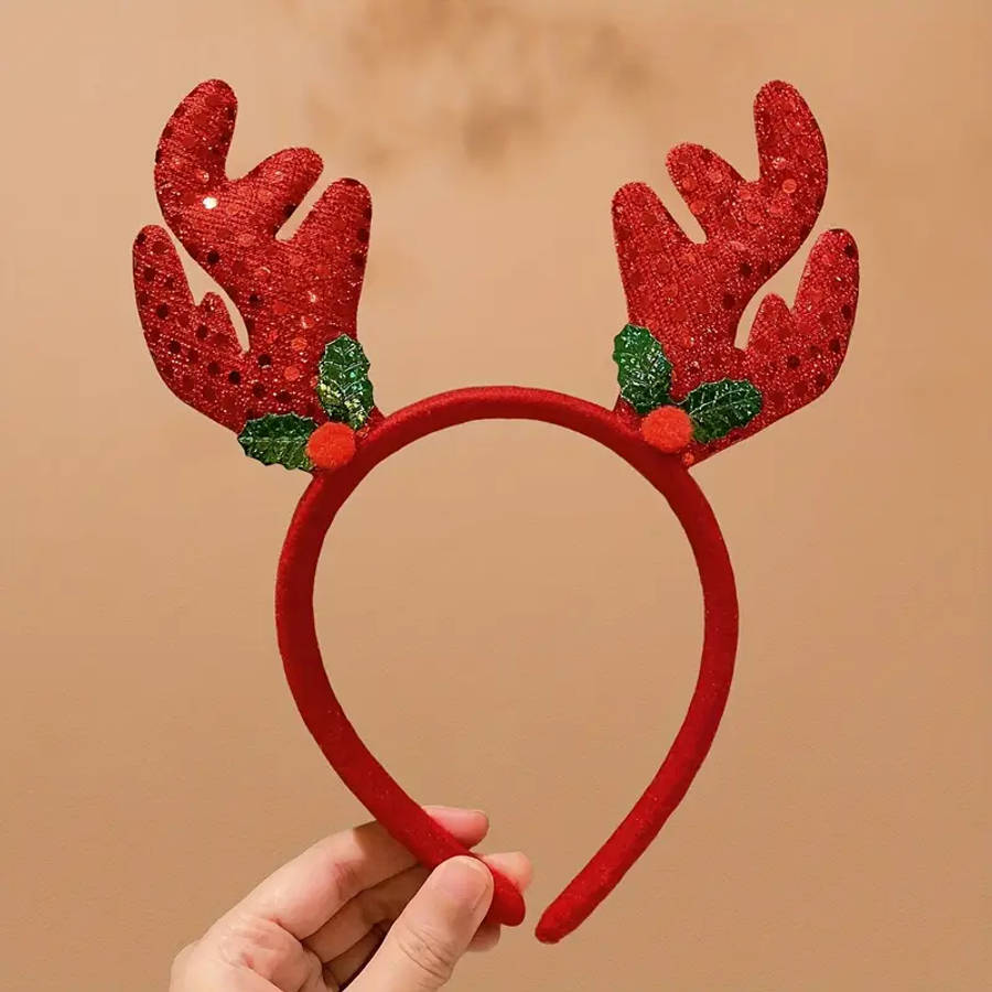 5 Colorful Reindeer Antler Headbands Perfect For Christmas Decorations