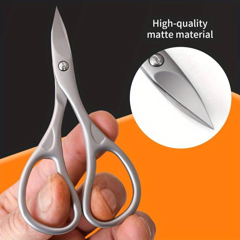 1pc Professional Stainless Steel Nail Scissors Curved Ergonomic Design for Precision Cutting