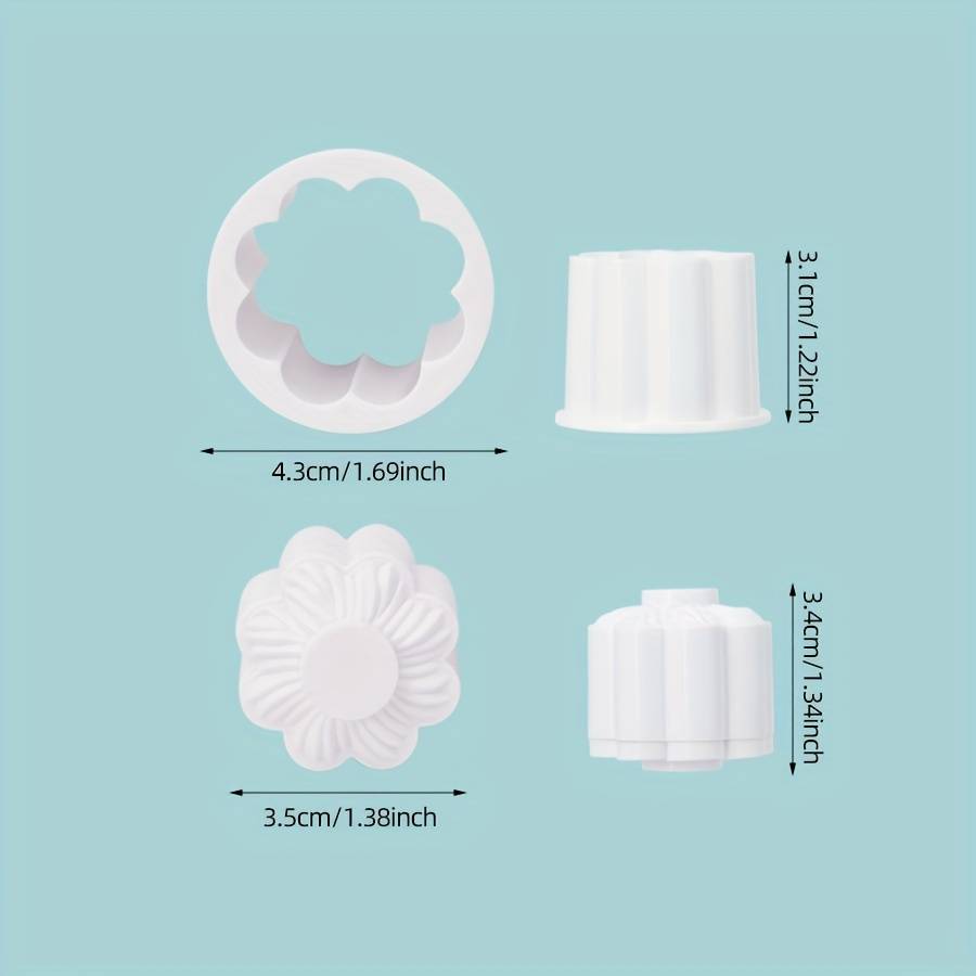 1pc Versatile Floral Cookie Fondant Cutting Mold Double-Sided Perfect for Christmas Thanksgiv