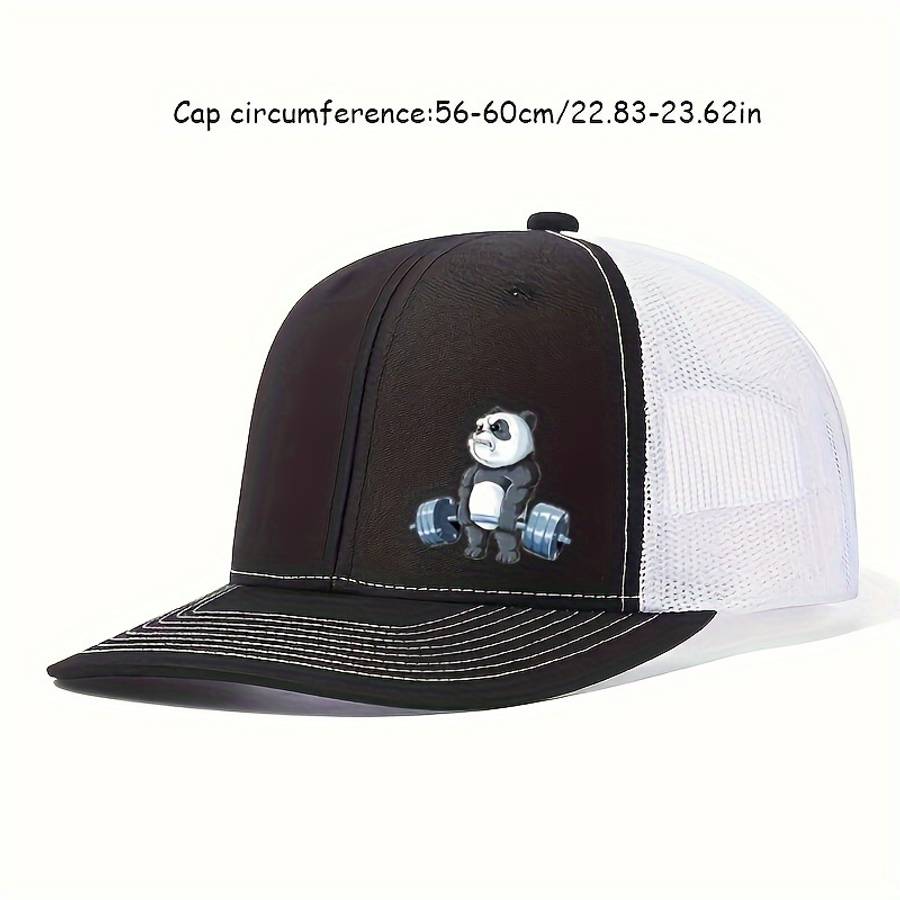 Panda-Themed Breathable Polyester Baseball Cap Adjustable Snapback With Knitted Craftsmanship