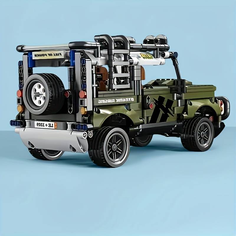 1000pcs Green Off-Road Vehicle Sports Car Building Blocks Model Car Favorite Assem