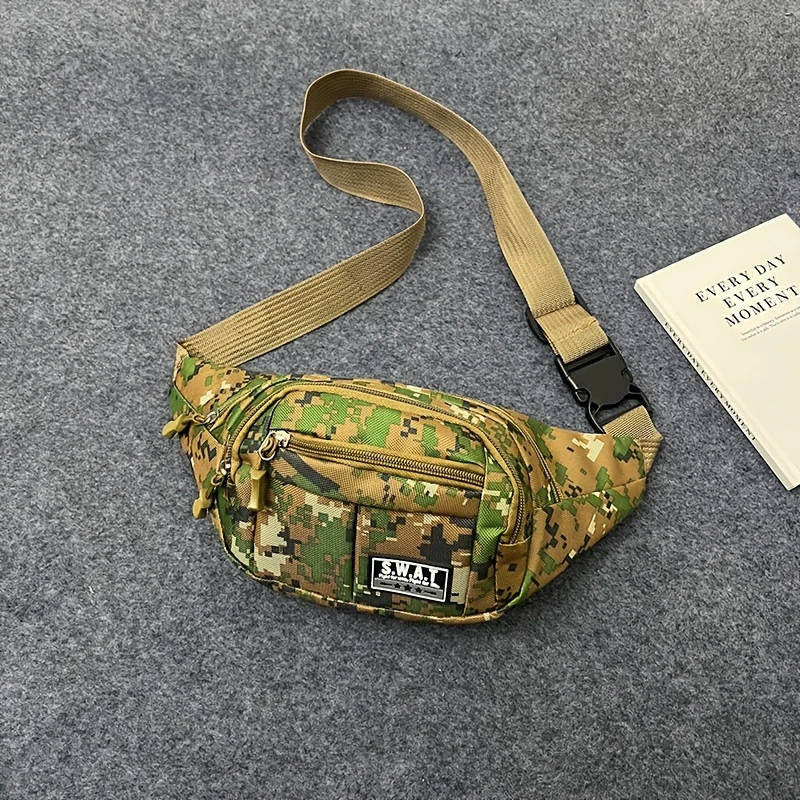 1pc Waist Bag Men and Women Multifunctional Large Capacity Practical Wear-resistant Waterproof Canva