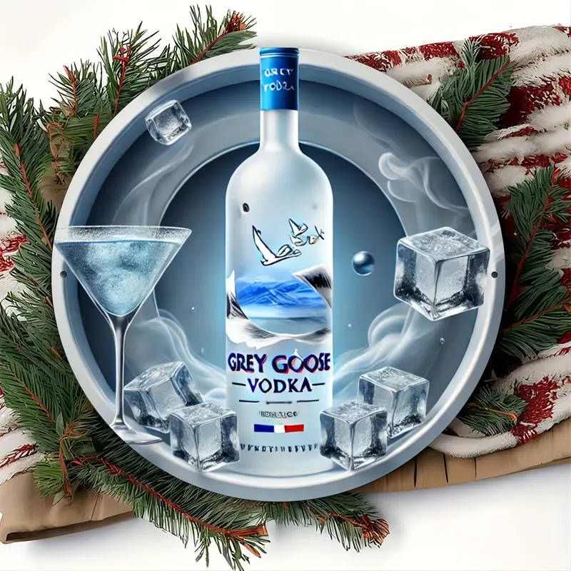 1pc Grey Goose Vodka 3D Aluminum Sign 20x20cm High Definition Print Fine Detail Durable Metal Wall A