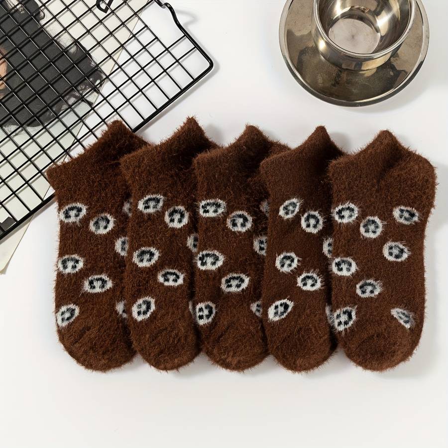 Sock 5 Pairs In Brown Color  One Size