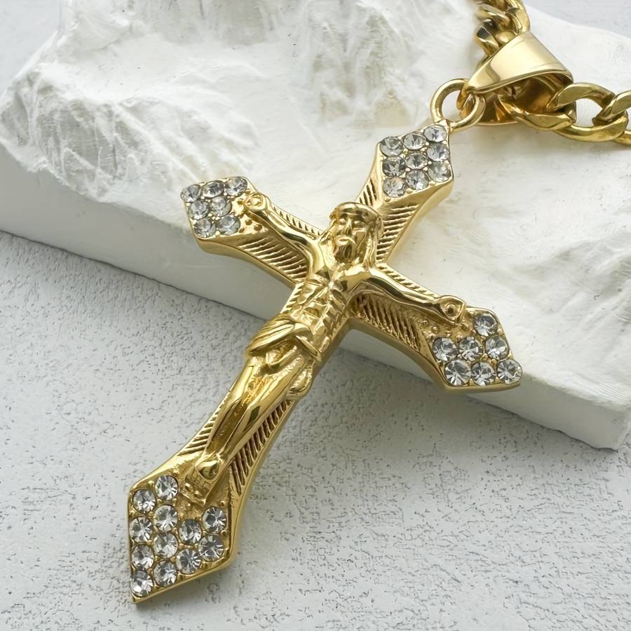 1 Piece Golden Jesus Theme Pendant