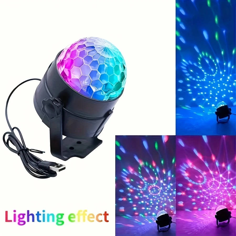 1pc Multifunctional RGB LED Magic Ball Light with USB Power Vibrant Disco DJ Party Atmosphere Lamp f