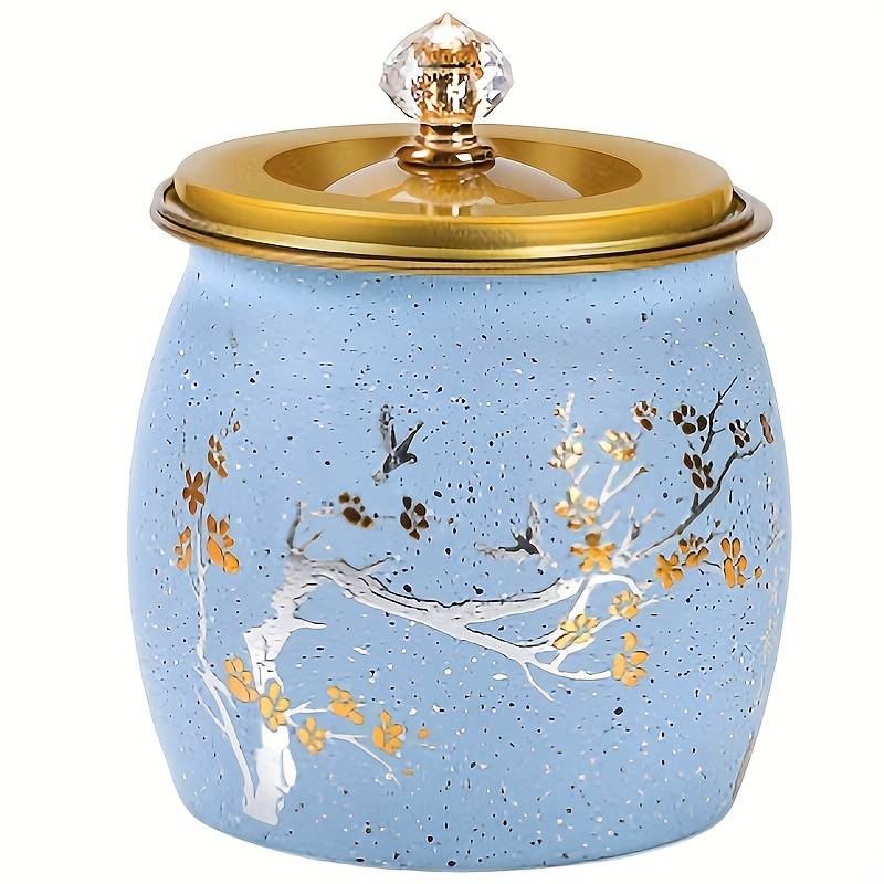 1pc Elegant Stainless Steel Ashtray with Lid Anti-Fly Round Design for Home Living Room Decor