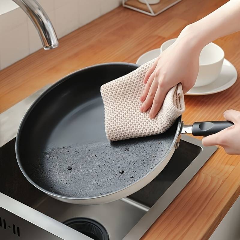 4pcs Ultra-Soft Microfiber Kitchen Towels High-Absorbency Double-Sided Waffle Texture Easy-