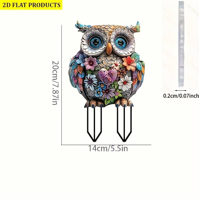 1pc 2D Flat    Fantasy Bohemian Style Acrylic Owl Garden Ground Insert