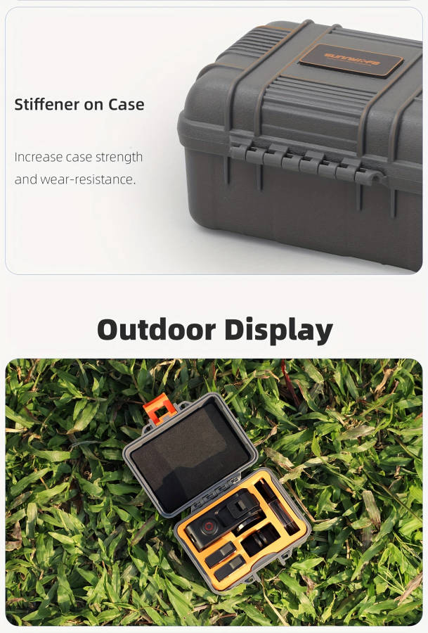 durable protective case for pro 4 3 waterproof shockproof hard shell release mount battery camera cable management and accessories storage case details 6