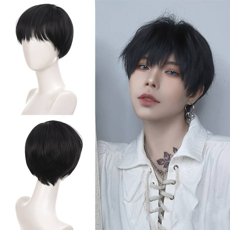 1Pc Black 15.24cm Fashion Design Wig