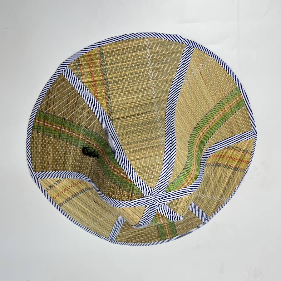 1pc Casual Style Polyester Straw Hat Lightweight Foldable Sun Hat with Large Brim Non-Stretch Pla