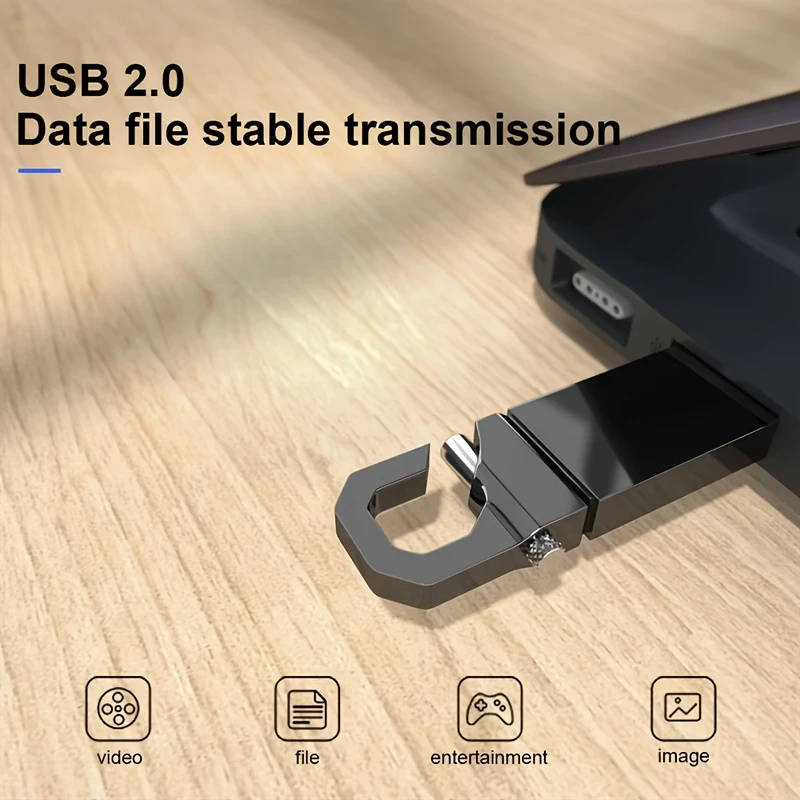 1pc High-Speed Metal Flash Drive USB 2.0 with 100GB Durable Memory Stick Portable USB Storage