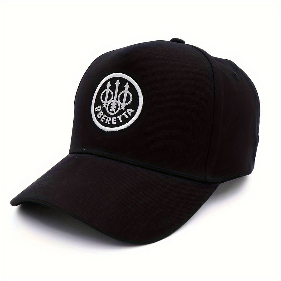 1pc Black Barrett Embroidered Baseball Cap Adjustable Fit Textured Fabric Unique Logo Design C