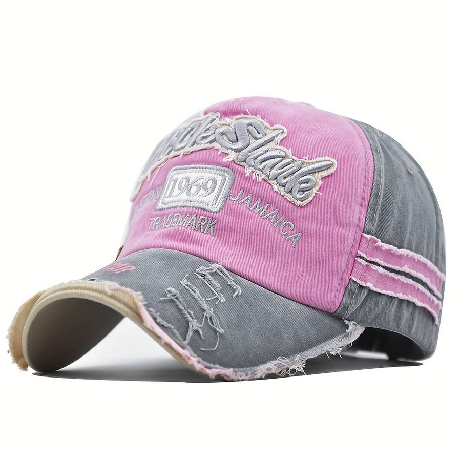 Vintage-Style Baseball Cap With Embroidered Alphabet Lightweight Breathable And Washable Su