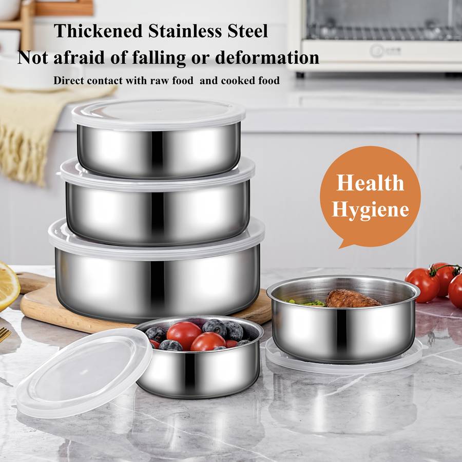 5pcs set of food storage containers with lids suitable for vegetables fruits kitchen supplie