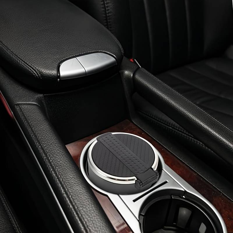 1pc Fit Car Ashtray with Lid Sleek Odor-Resistant ABS Cigarette Holder Cup Holder Compact Des