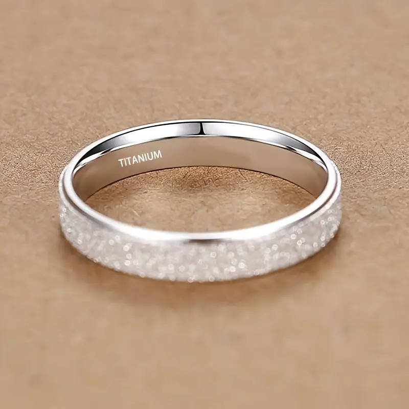 Titanium Ring 4mm Frosted Band