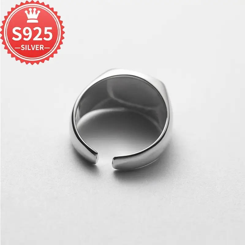 925 Sterling Silver Plated Hypoallergenic Square Oval Ring with Gift Box Packaging