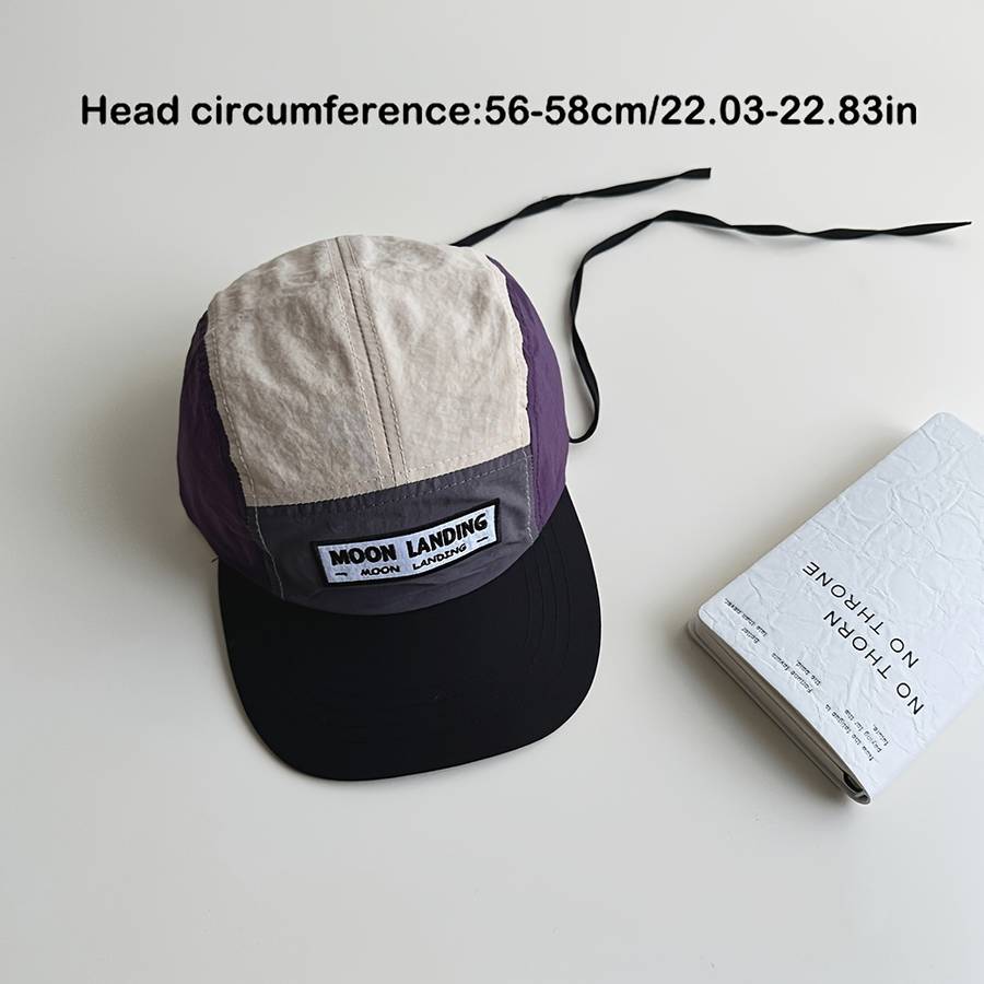 1pc Adjustable Breathable Moonscape Design Baseball Cap Wide Brim Colorful Patchwork Hand Was
