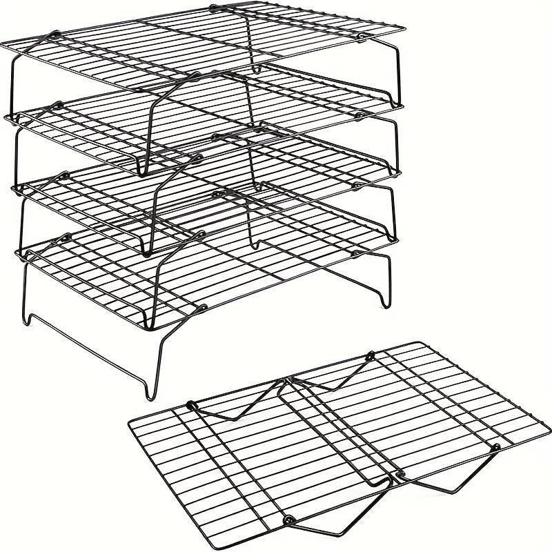 5pcs Cooling Rack Set Stackable Baking and Cooking Rack for Cooling Grilling Foldable and Hea