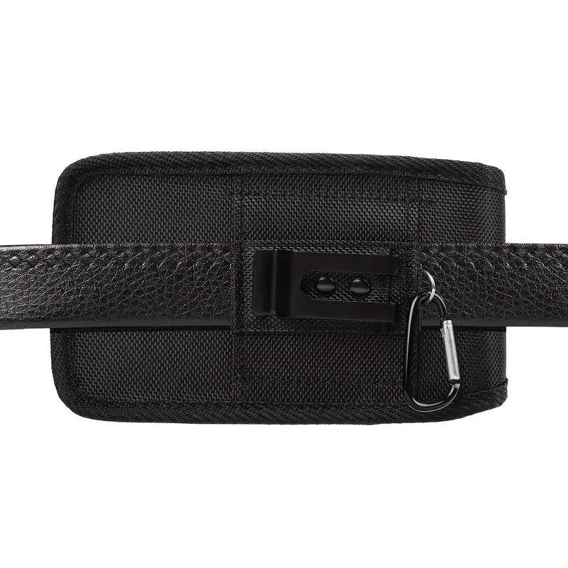 Men's Dual-Pocket Faux Leather Phone Holster with Belt Loop Durable Lightweight Multi-Functional