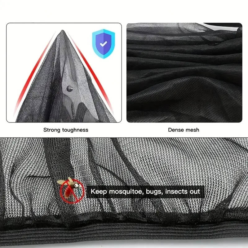 4pcs Polyester Car Sunshade Screen UV Protection Anti-Mosquito Insulation Reflective Awnings