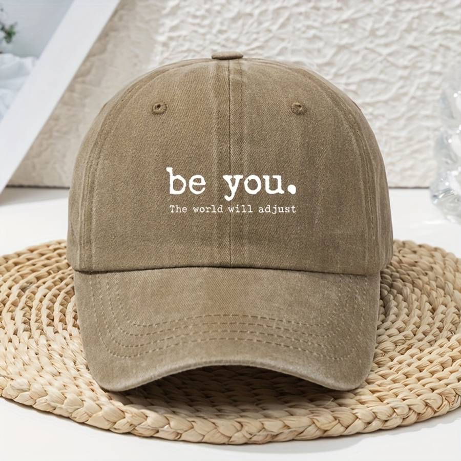 Women'S Baseball Cap Vintage Soft Top Breathable Adjustable Fitted Polyester With Be You W