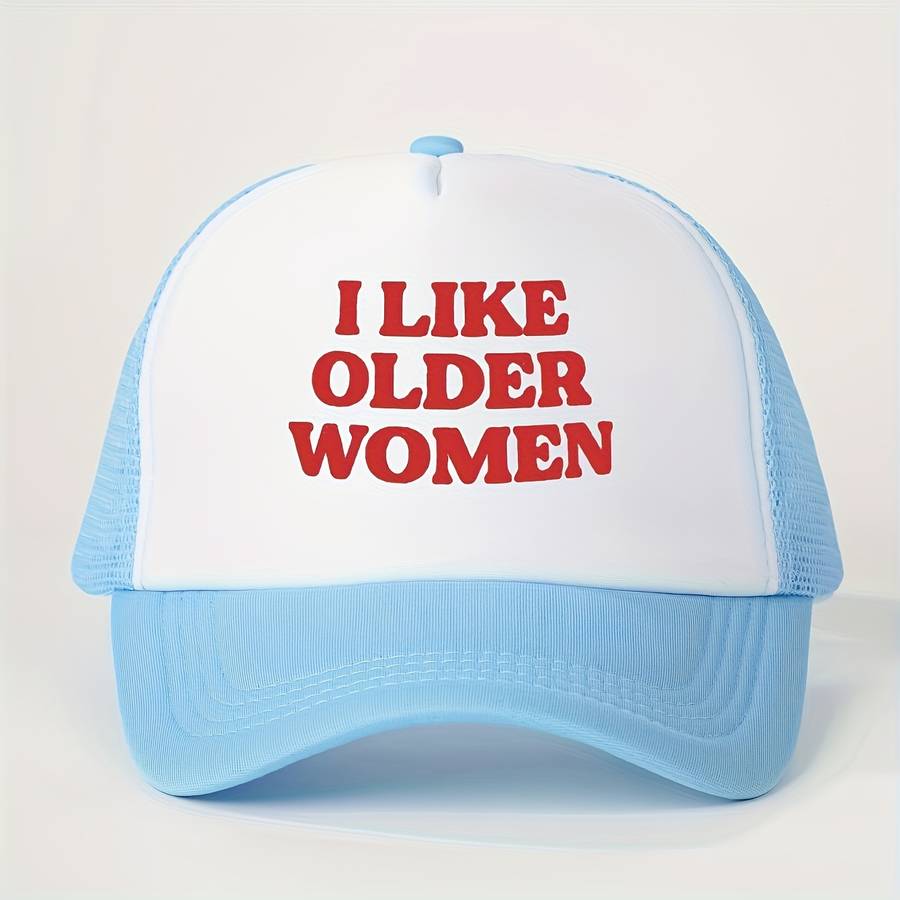I Like Older Women Printed Baseball Cap Breathable Adjustable Mesh Trucker Hat