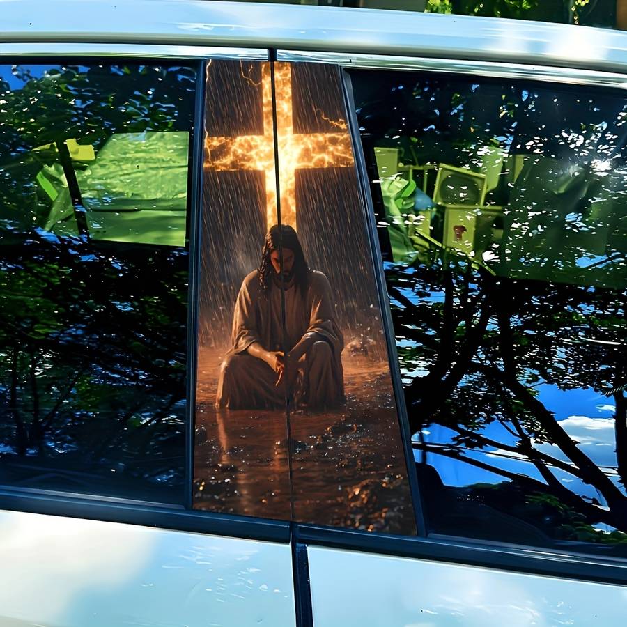 2pcs Jesus Christian Themed Stickers