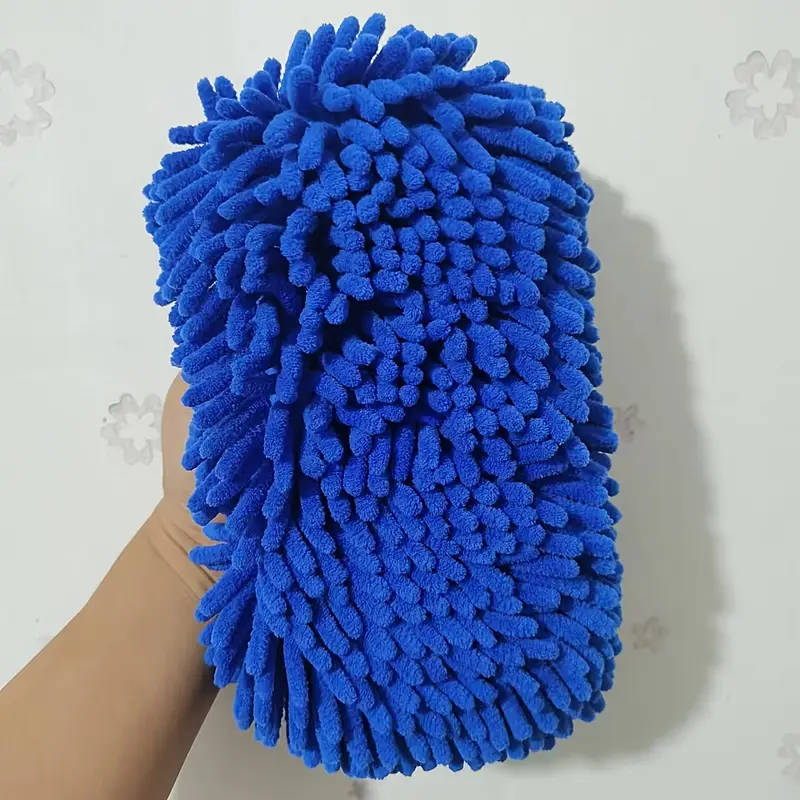 Ultra-Absorbent Chenille Microfiber Car Wash Mitt Scratch-Free Detailing Sponge