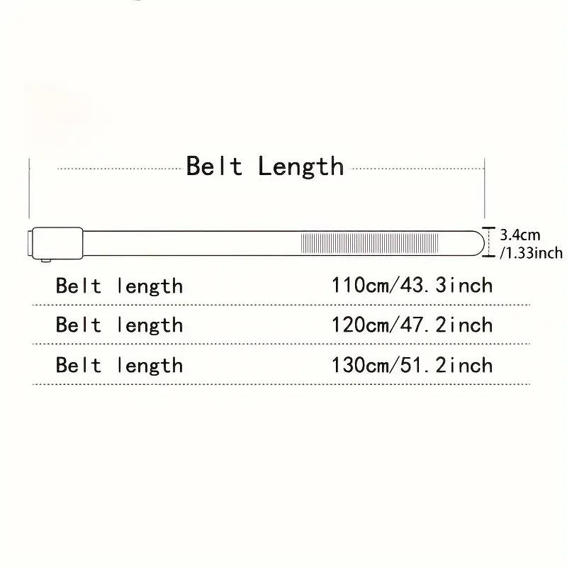 Men's Leather Automatic Buckle Belt Golden 110cm