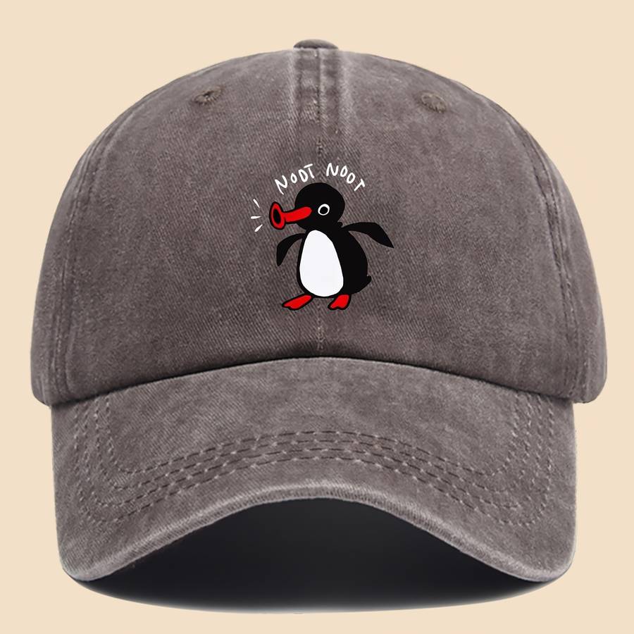 1pc NOOT Baseball Cap with a Unisex Fun Print of Pingu And Pinga a Curved-Brim Hat Suitable for Al