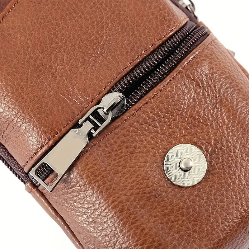 Genuine Leather Men's Satchel Bag, Multi-functional Bag For Outdoor Activities