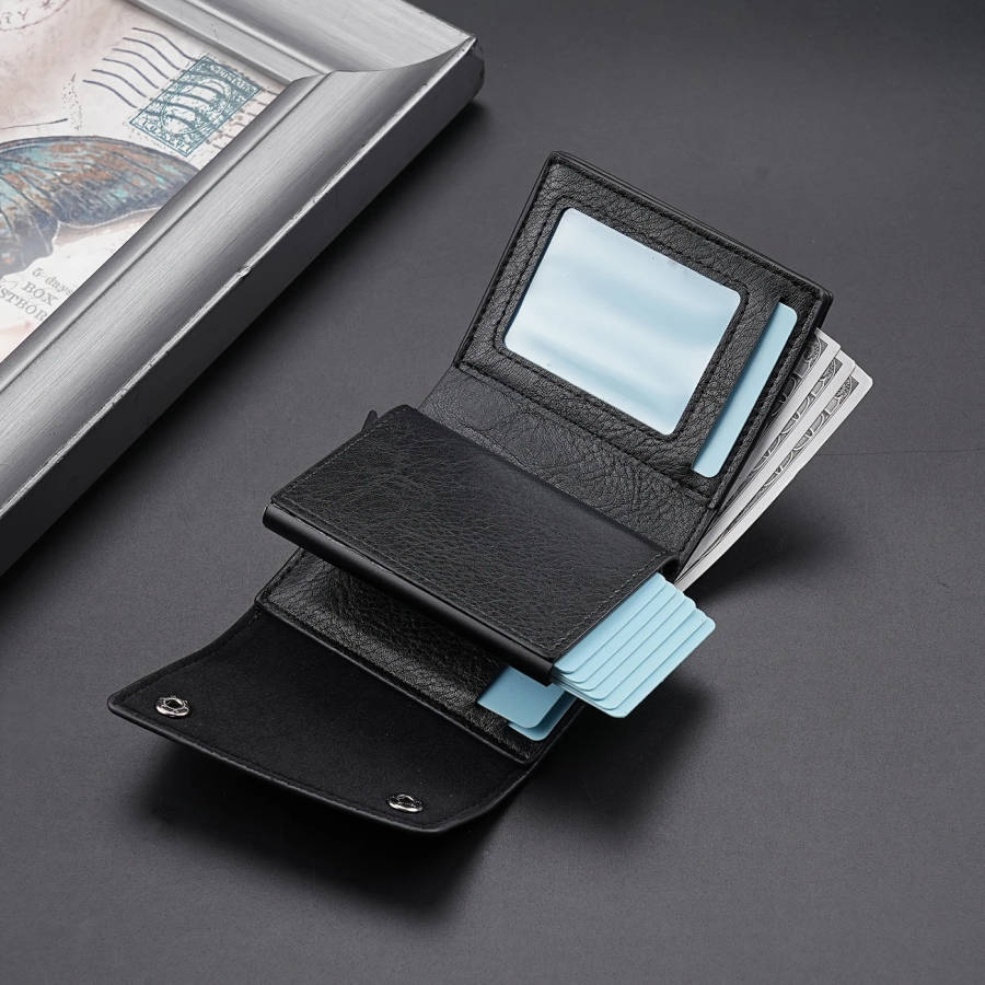 New Double Buckle Short Credit Card Holder