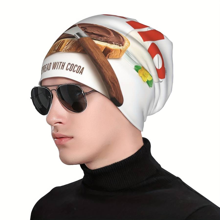 1pc Funky Chocolate-Themed Lightweight Beanie Perfect for Outdoor Activities Gifts