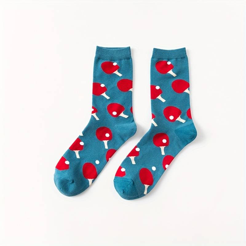 1 Pair Baseball Pattern One Size Socks