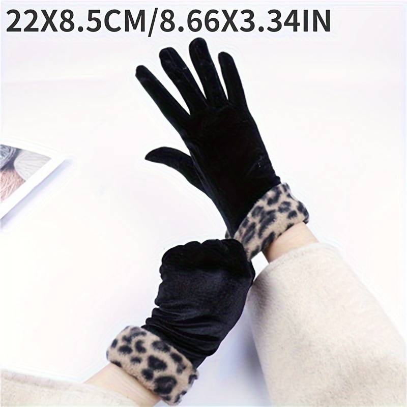 1 Pair Leopard Warm Gloves
