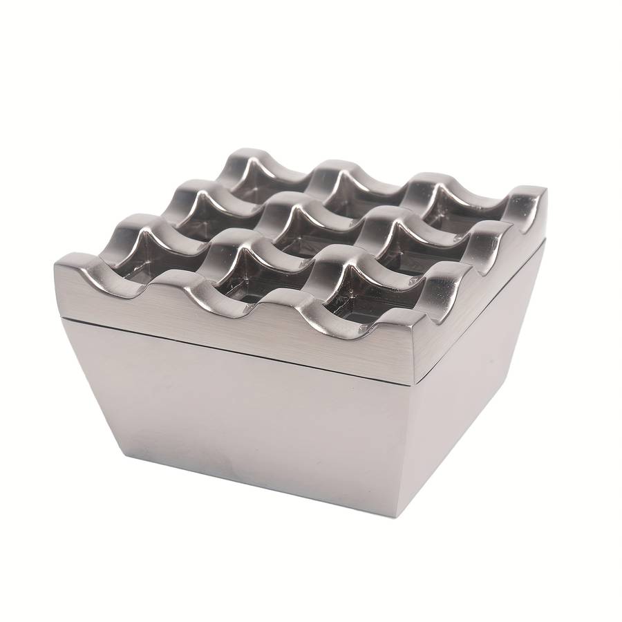 1pc Classic Metal Ashtray for Cigarettes Cigars Windproof Perfect for Outdoor Use Restaurants