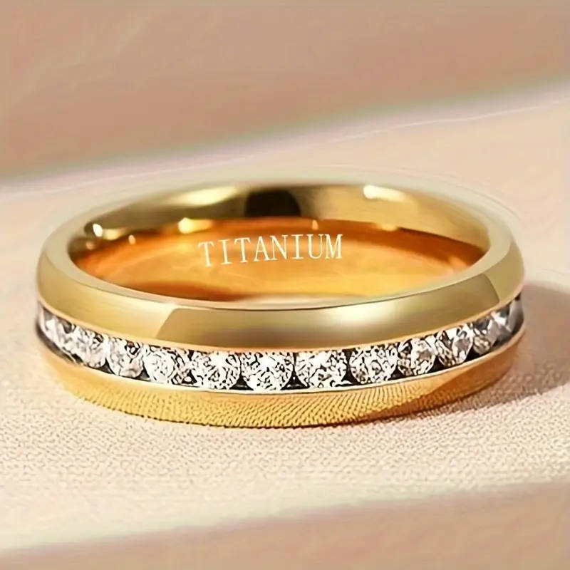 Titanium Stunning Ring with Synthetic Cubic Zirconia