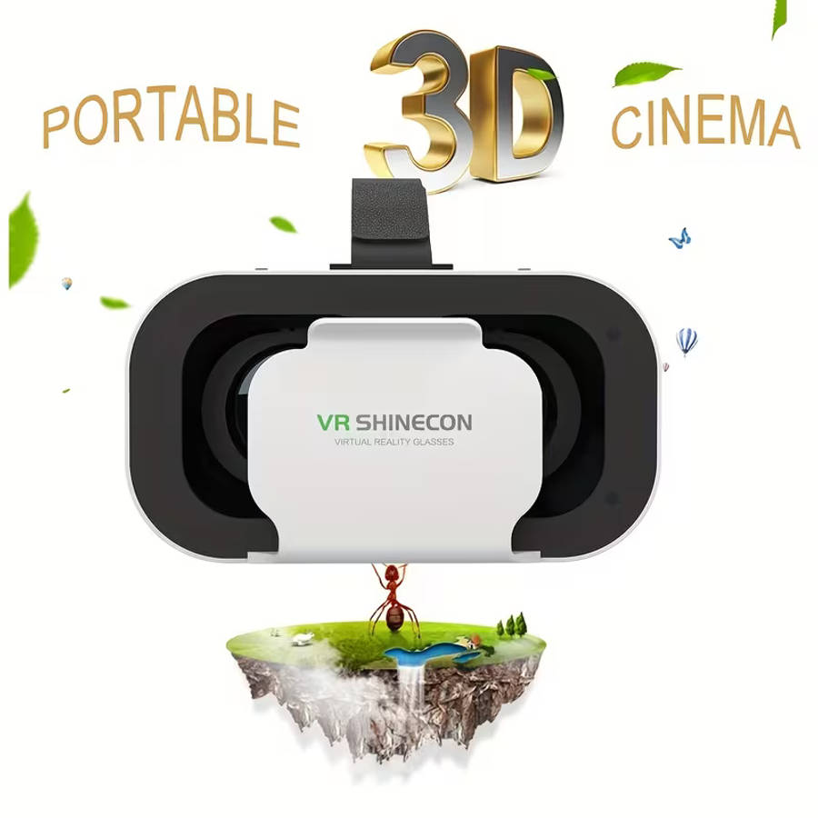 VRSHINECON Virtual Reality VR Glasses Mobile Phone Movie Game 3D Digital Glasses (White)