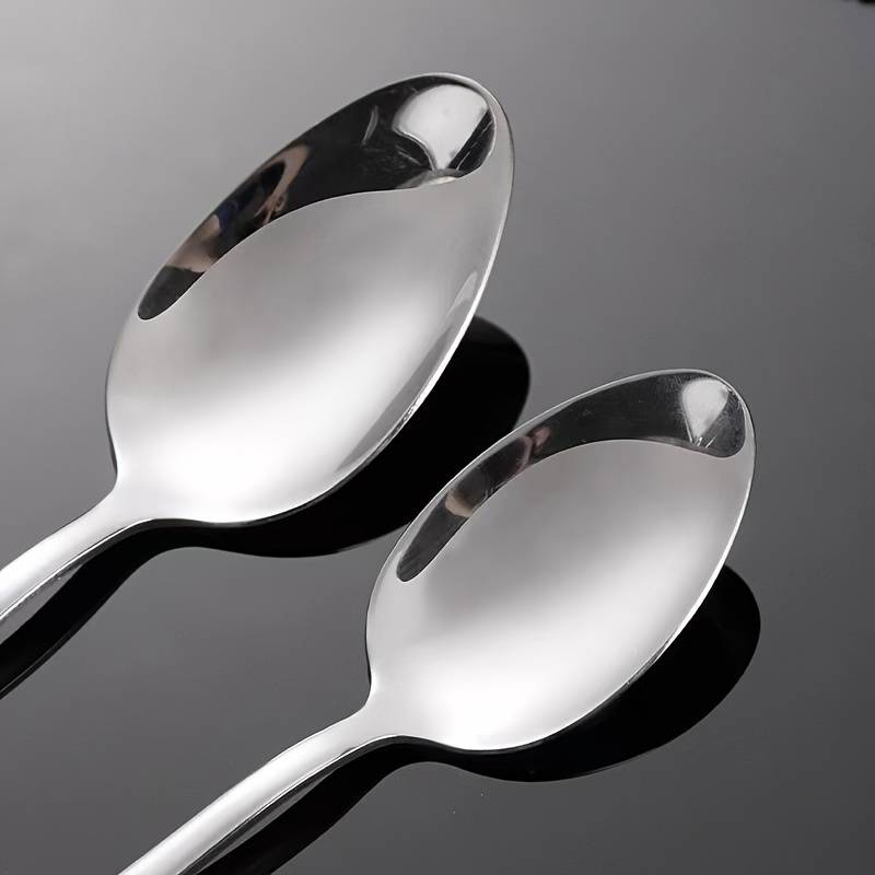 1pc Mirror Polished Engraved Stainless Steel Spoon Novelty Coffee Spoon Carved Dessert Scoop