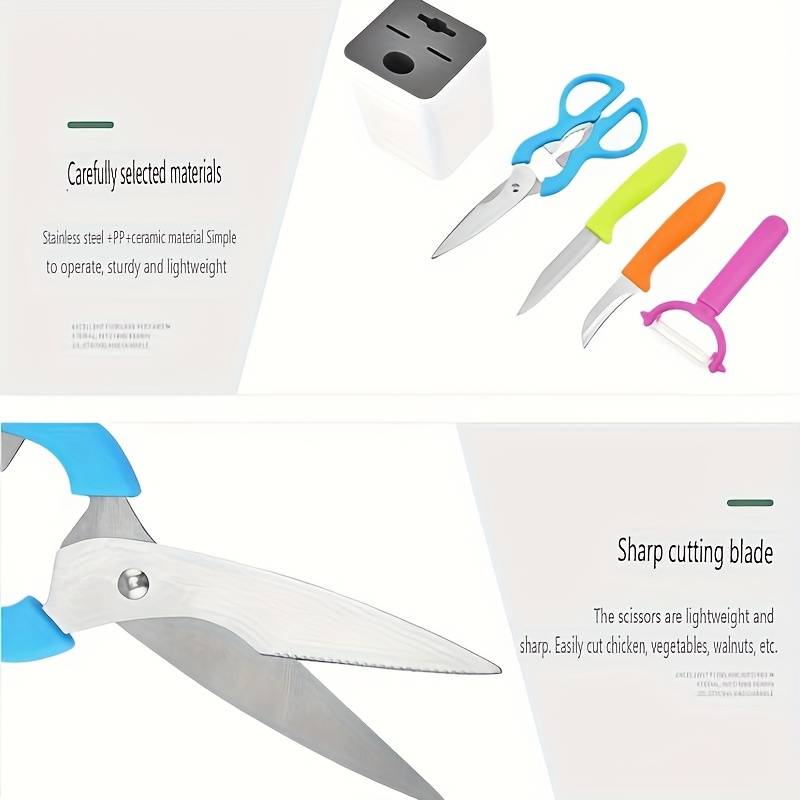 1pc Five-color Fruit Knife Multifunctional Peeler Simple Style Kitchen Gadget Gift Set with Storage