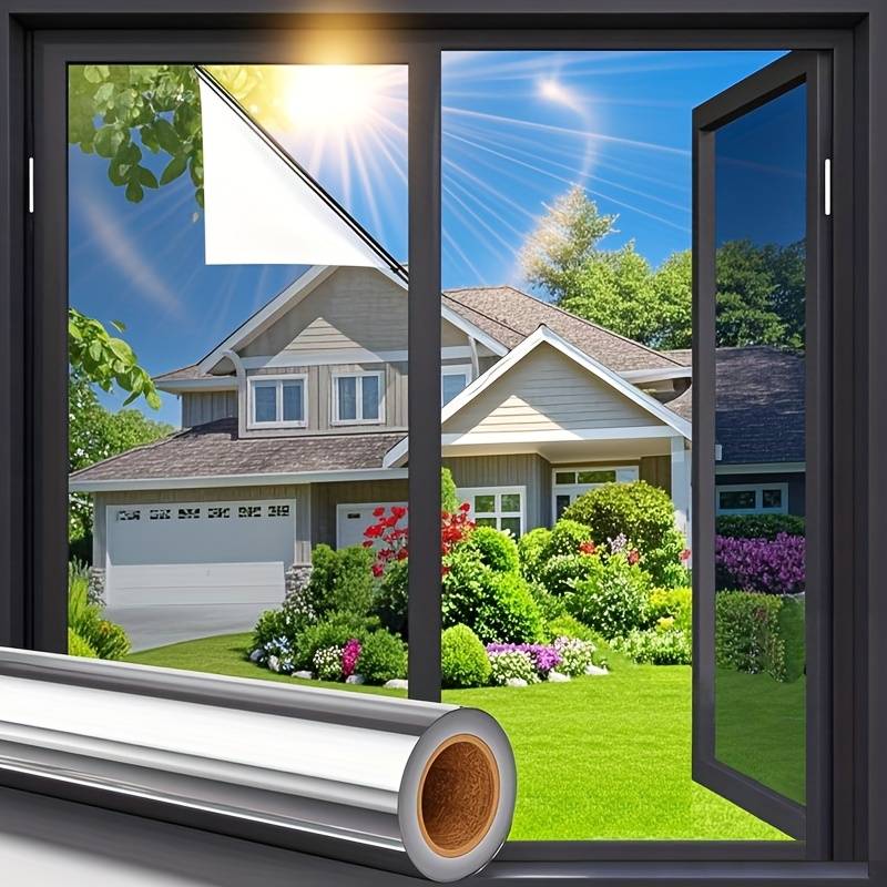 1pc Dark Blue Silver  Solar Film Size 60cmx3m Door Window Sticker