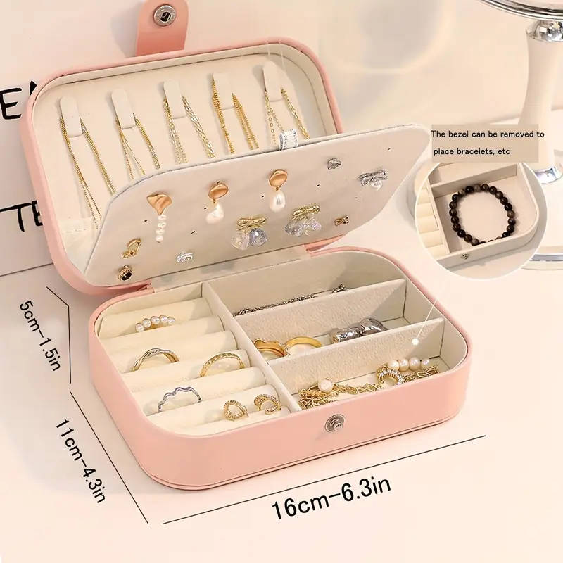 Contemporary Leather Jewelry Organizer COLOR: PINK