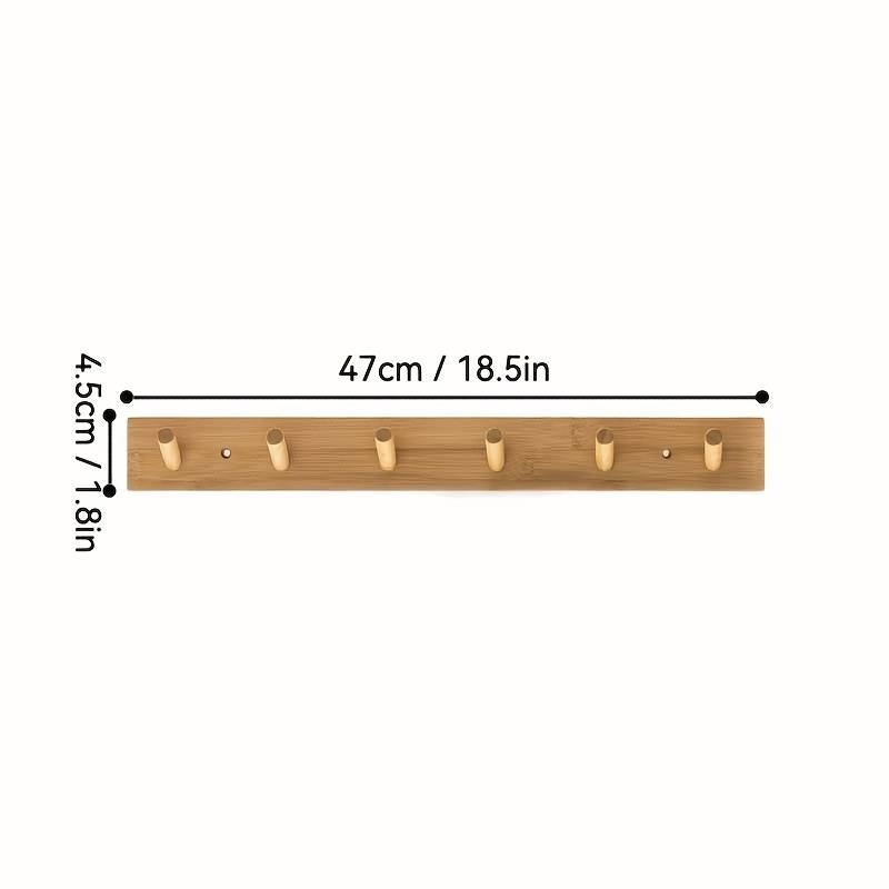 Wall-Mounted Coat Racks Bamboo Clothes Towel Hat Handbags Key Coat Hooks for Living Room Bedroom Ent