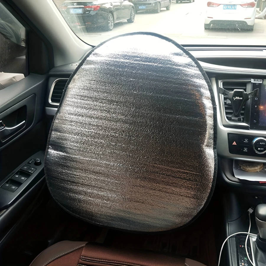 40X40Cm Car Steering Wheel Sunshade Cover Universal Fit Uv Protection