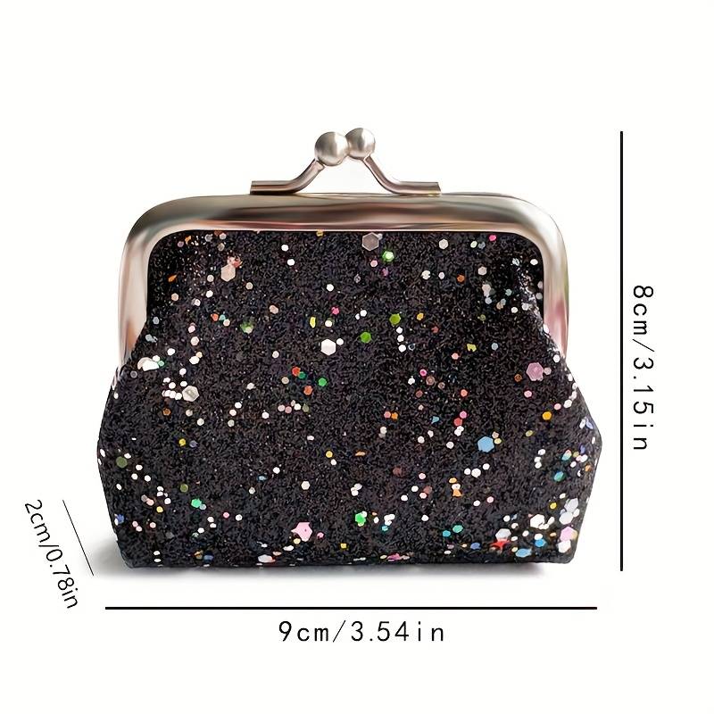 1pc Festive Glitter Mini Pouches 4 Colorful Sparkly Coin Purses with Zipper Closure Perfect for