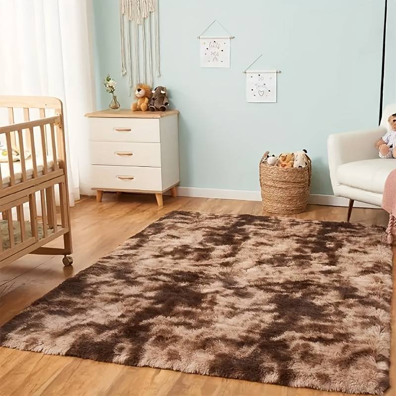 1Pc 80x120cm EmbroideRed Coffee Color Floor Mat