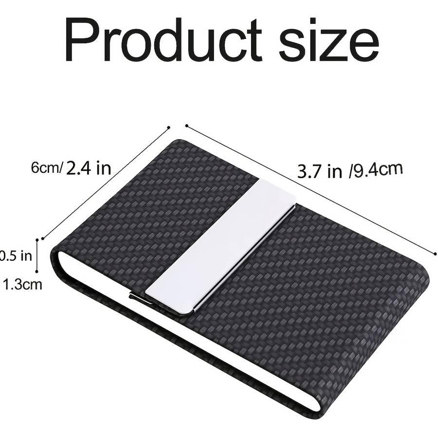1pc Business Card Holder Faux Leather Business Card Case Pocket Card Holders for Men Or Women Met